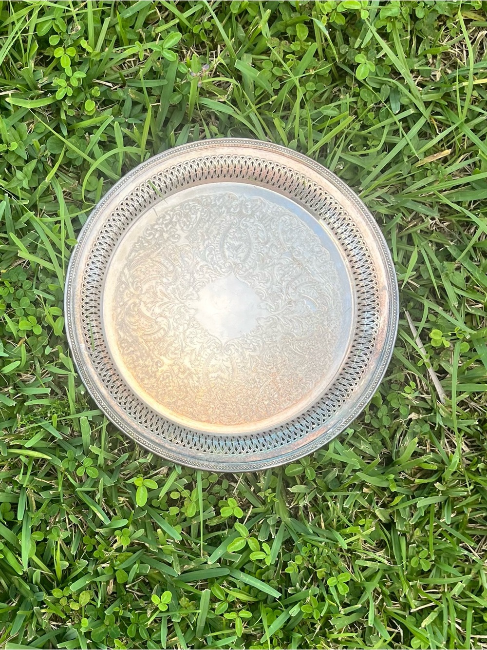Vintage Oneida Silverplated Tray Ornate USA